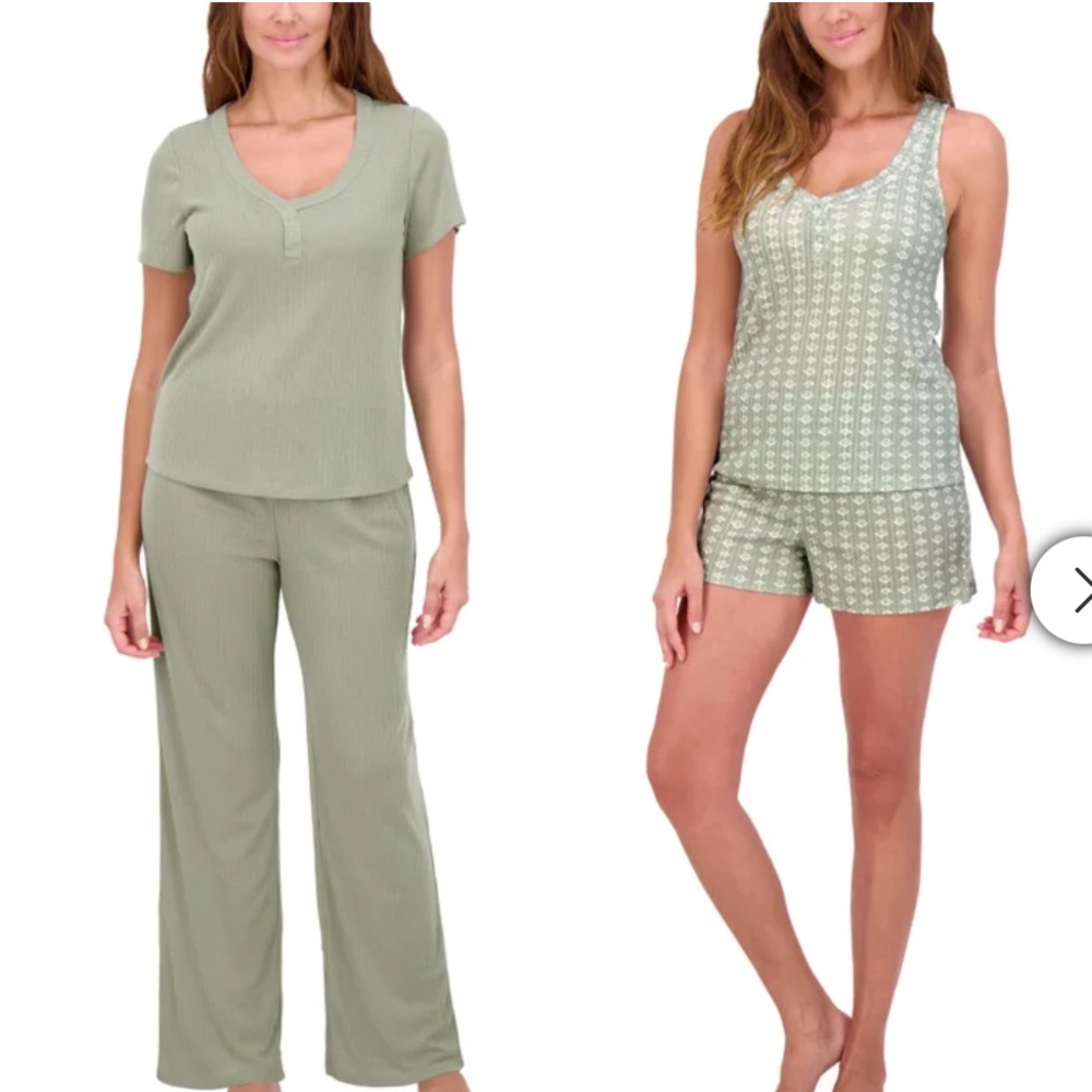 Live2Lounge 4-piece Pointelle Soft Knit Lounge Set SAGE GREEN SIZE XXL NWT